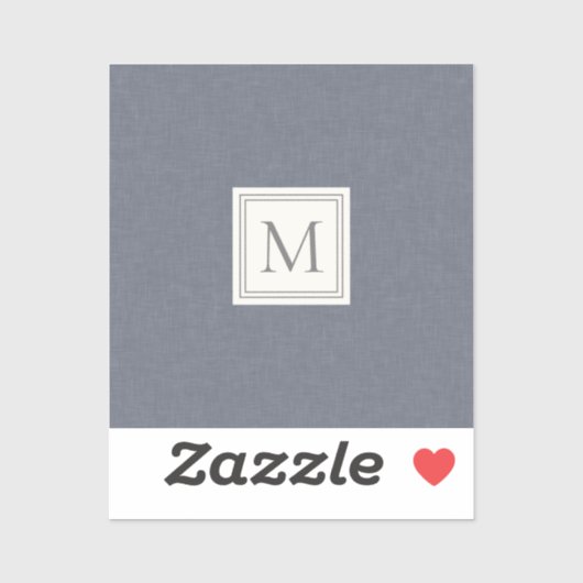 ミニマエレガントリストブルーグレイフェイクリネンモノグラム シール (シート)