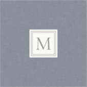 ミニマエレガントリストブルーグレイフェイクリネンモノグラム シール (正面)