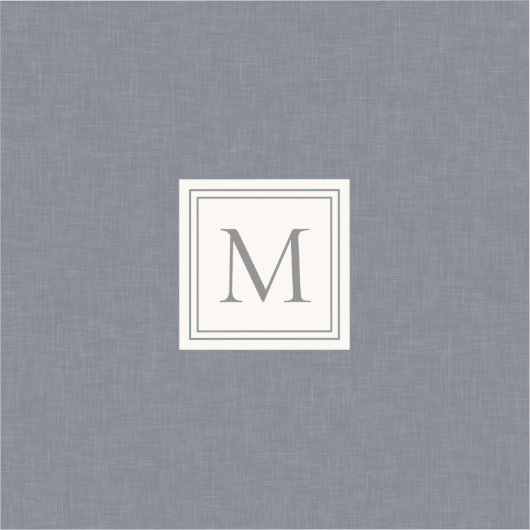 ミニマエレガントリストブルーグレイフェイクリネンモノグラム シール (正面)