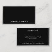 ミニマエレガントリストプレーンモダントレンディーシルバー 名刺 (正面/裏面)