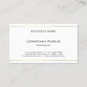 ミニマエレガントリストプロフェッショナルプレインラグジュアリー金ゴールド 名刺 (裏面)