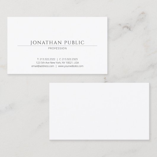 ミニマエレガントリストプロフェッショナルプレーンクール 名刺 (正面/裏面)