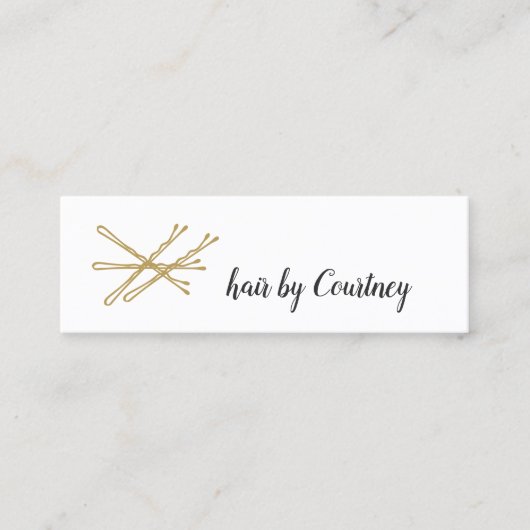 ミニマエレガントリストヘアボビーピン美しい スキニー名刺 (正面)