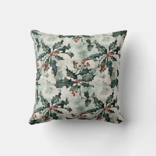 ミニマエレガントリストホリーフラワークリスマス クッション (裏面)