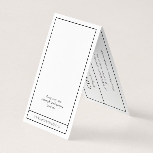 ミニマエレガントリストホワイトブラックユーザーロゴつるラベル 名刺 (裏面)