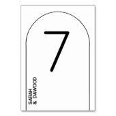 ミニマエレガントリストホワイトブラック結婚イスラム教徒 テーブルナンバー (裏面)