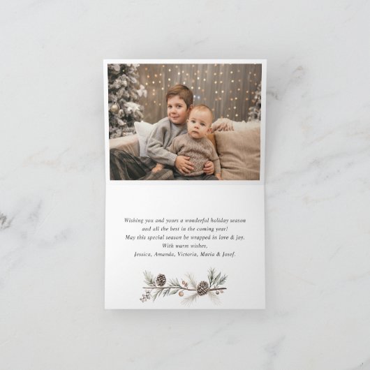 ミニマエレガントリストボヘミアンのクリスマス写真 シーズンカード (内部)