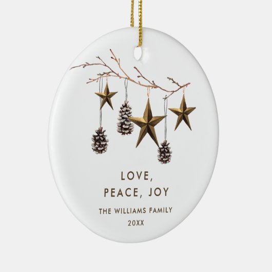 ミニマエレガントリストボホメリークリスマスホリデー セラミックオーナメント (右)