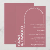 ミニマエレガントリストムスリムバラ金ゴールドホワイト結婚ズ 招待状 (正面/裏面)