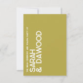 ミニマエレガントリストムスリム真鍮ホワイトウェディングRSVP 出欠カード (裏面)