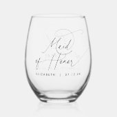 ミニマエレガントリストメイド・オブ・オーナー（花嫁付き添い人） ステムなしワイングラス (裏面)