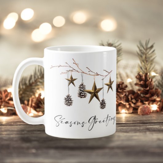 ミニマエレガントリストモダンのクリスマス コーヒーマグカップ