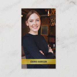 ミニマエレガントリストモダンのShimmery金ゴールドバンド写真 名刺