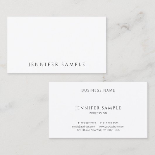 ミニマエレガントリストモダンテンプレートプロフェッショナル 名刺 (正面/裏面)