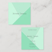 ミニマエレガントリストモダンテンプレートミントグリーン スクエア名刺 (正面/裏面)