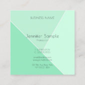 ミニマエレガントリストモダンテンプレートミントグリーン スクエア名刺 (裏面)