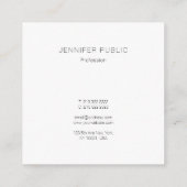 ミニマエレガントリストモダンデザインテンプレートトレンディー スクエア名刺 (裏面)