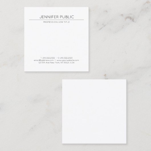 ミニマエレガントリストモダンデザイントレンディープレインラックス スクエア名刺