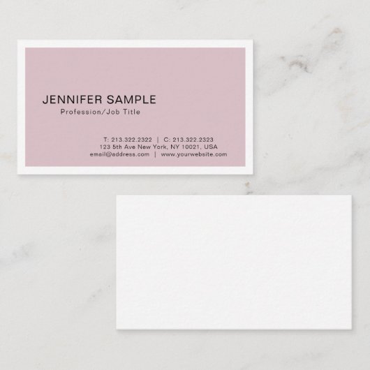 ミニマエレガントリストモダンデザイントレンディープレーン 名刺 (正面/裏面)