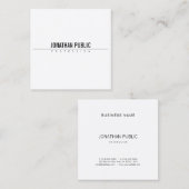 ミニマエレガントリストモダンデザインB&Wプレーンシンプル スクエア名刺 (正面/裏面)