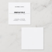 ミニマエレガントリストモダンデザインB&Wプレーン頭が切れる スクエア名刺 (正面/裏面)