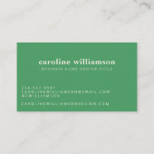 ミニマエレガントリストモダントレンディーケリーグリーン 名刺 (裏面)