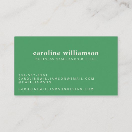 ミニマエレガントリストモダントレンディーケリーグリーン 名刺 (裏面)