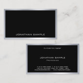 ミニマエレガントリストモダントレンディーシルバークールプレーン 名刺 (正面/裏面)