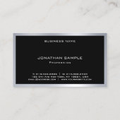 ミニマエレガントリストモダントレンディーシルバークールプレーン 名刺 (裏面)