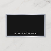 ミニマエレガントリストモダントレンディーシルバークールプレーン 名刺 (正面)