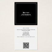 ミニマエレガントリストモダンブラック名刺 (正面&裏面)