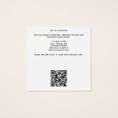 ミニマエレガントリストモダンブラック名刺 (裏面)