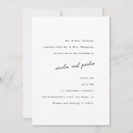 ミニマエレガントリストモダンブラック&ホワイト 招待状