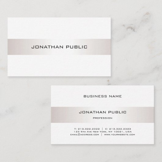 ミニマエレガントリストモダンプレーンプロフェッショナルシック 名刺 (正面/裏面)