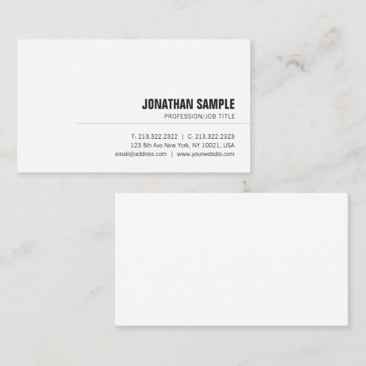 ミニマエレガントリストモダンプロフェッショナルかわいいプレーン 名刺 (正面/裏面)