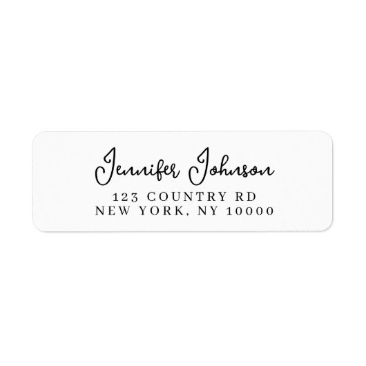 ミニマエレガントリストモダンホワイト差出人住所 ラベル (正面)