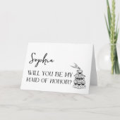 ミニマエレガントリストモダンメイド・オブ・オーナー（花嫁付き添い人）案 カード (正面)