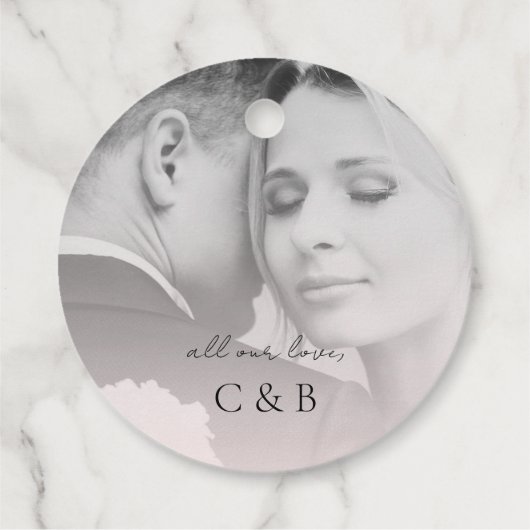 ミニマエレガントリストモダンロマンチック赤面ピンク フェイバータグ (裏面)