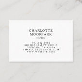 ミニマエレガントリストモダン写真 名刺 (裏面)