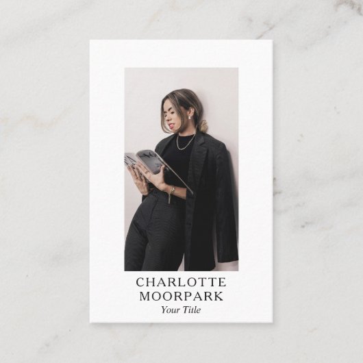 ミニマエレガントリストモダン写真 名刺 (正面)