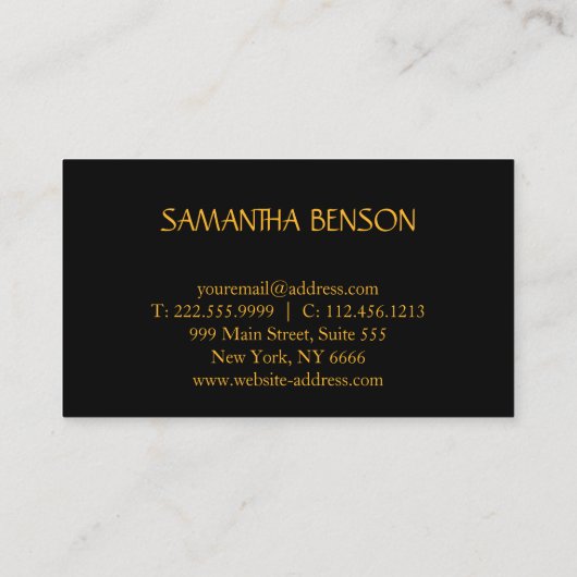 ミニマエレガントリストモダン美容師ブラック 名刺 (裏面)