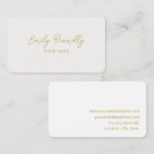 ミニマエレガントリストモダン金ゴールドアイボリー名刺 名刺 (正面/裏面)