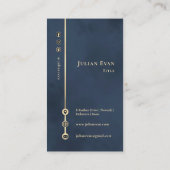 ミニマエレガントリストモノグラム海軍ブルーと金ゴールド 名刺 (裏面)