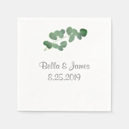 ミニマエレガントリストユーカリ紙ナプキンス スタンダードカクテルナプキン