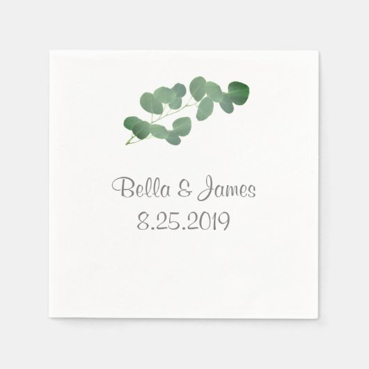 ミニマエレガントリストユーカリ紙ナプキンス スタンダードカクテルナプキン (正面)