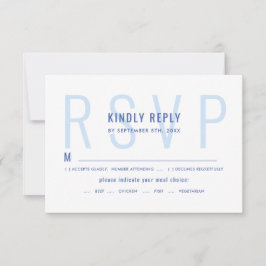 ミニマエレガントリストライトブルーモダンミール選択 出欠カード