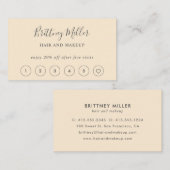 ミニマエレガントリストロイヤリティカードの手書き 名刺 (正面/裏面)