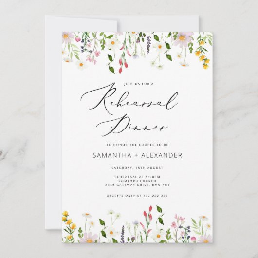 ミニマエレガントリストワイルドフラワーリハーサル 招待状 (正面)