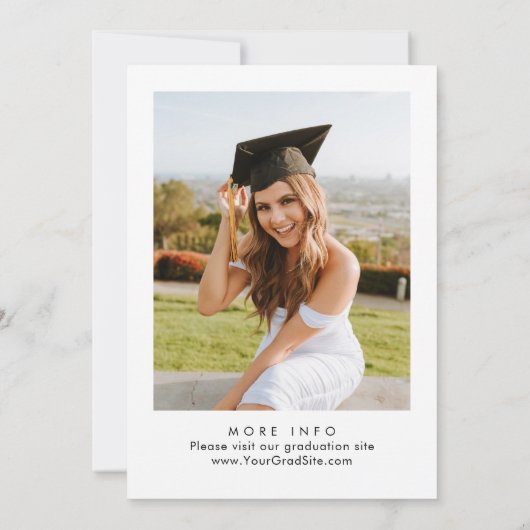 ミニマエレガントリストワンフォト卒業パーティー 招待状 (裏面)