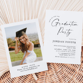 ミニマエレガントリストワンフォト卒業パーティー 招待状